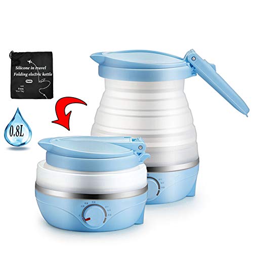 0.8 Liter Faltbarer Wasserkocher Aus Silikon, Elektrischer Kessel, 850 Watt Kabellose Abschaltautomatik,Wasserkocher Elektrokocher Teekessel
