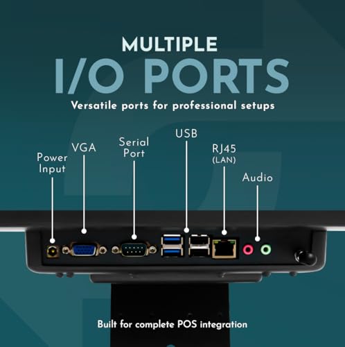Image of M8W All-in-One POS Terminal, 15.6 inch Touchscreen, Windows 11, Intel Core i5 5th Gen, 8GB RAM, 128GB SSD, Point of Sale System for Retail, Restaurant & Business Use