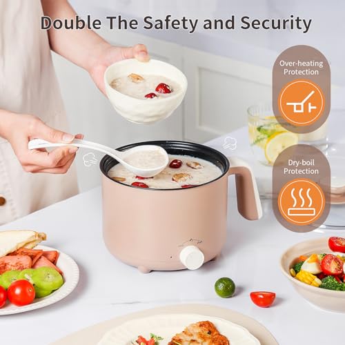 Hot Pot Electric 1.5L, Portable Ramen Non-Stick Cooker for Noodles - image 6