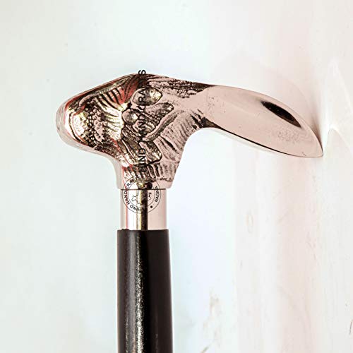 Hind Handicrafts Bastones y bastones decorativos victorianos para hombres y mujeres, 36 pulgadas, mango de latón negro de ébano, bastón plegable Derby unisex (36 pulgadas, conejo plateado) Hind Handicrafts Bastones y bastones decorativos victorianos para hombres y mujeres, 36 pulgadas, mango de latón negro de ébano, bastón plegable Derby unisex (36 pulgadas, conejo plateado)