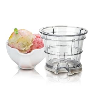 Kuvings BPA-Free Whole Slow Juicer Silver B6000S with Sortbet Maker, Cleaning Tool Set, Smart Cap and Recipe Book