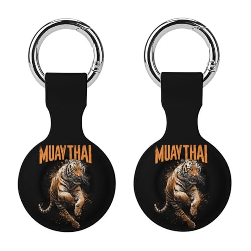 Tiger Muay Thai AirTag Silicone Keychain Cover
