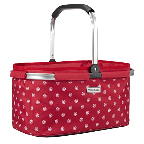 anndora Einkaufskorb RÖDVITA 22 Liter - rot weiß gepunktet