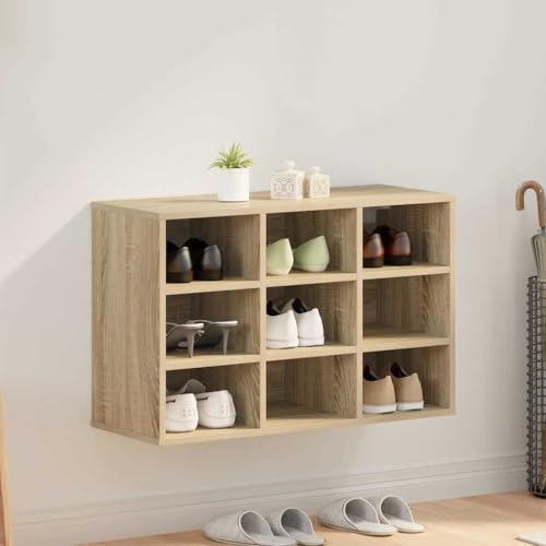 Nqyjm Armario Zapatero con Estante Roble Sonoma 77,5 x 30 x 51 cm Mueble Zapateros,Zapatero lndependiente para Entrada