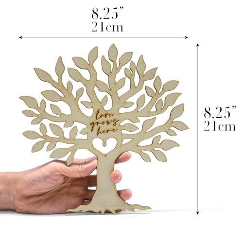 Arbre généalogique en bois Love Grows Here pour centre de table rustique