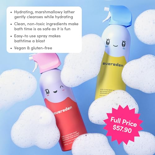 Image of Evereden Kids Body Wash Duo, 2-Pack | Dermatologist-Tested, No Phenoxyethanol, No Harsh Surfactants | EWG Verified | Gentle Toddler Wash for Delicate Skin | Coconut & Citrus, Clean, Vegan, 6.7 fl oz