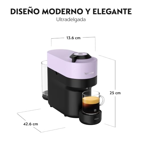 Miniatura 5 de KRUPS Nespresso Vertuo Pop, Cafetera de Cápsulas, Capacidad de 0,56L, Lila