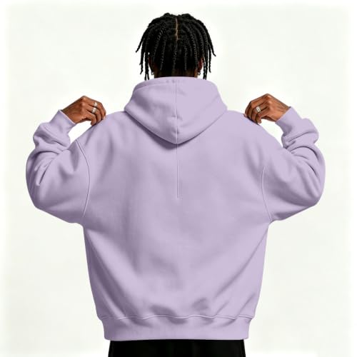 Fleece Hoodie Men Quarter Zip Fleece Lined 1/4 Zip Pullover Kangaroo Pocket - image 8