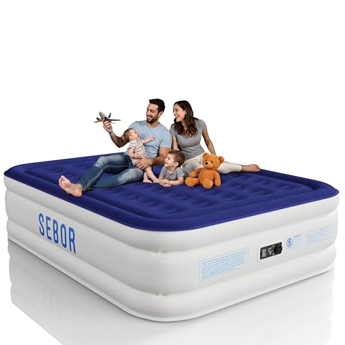 Sebor Queen Air Mattress with Built-in Pump, 18
