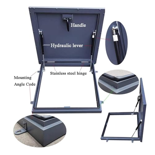Escotilla de techo con tapa metálica de 850x850 mm resistente a la corrosión e impermeable 5