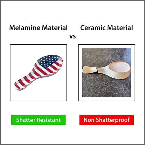 Upware Melamine Spoon Rest Spoon Holder Kitchen Utensil Holders 9.625 Inch For Kitchen Counter Dining Table (American Flag) #TOP4