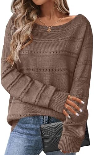 Zeagoo Womens Sweaters Cute Long Sleeve Off The Shoulder Pullover...