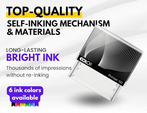 StampBee Extra Large Custom Stamp - Up to 6 Lines of Personalized Text, 6 Ink Colors & Many Fonts, Self Inking Business Stamp, Personal use, Return Address, Labels, Name, Office Supplies, Rubber Stamp - Thumbnail 4