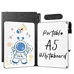 AGM A5 Mini Whiteboard, Double Sided Portable Dry Erase Board with Pen, for Study, Meeting,Doodling-Black