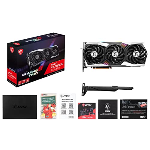 Image of MSI Radeon RX 6800 Gaming X Trio 16G Graphic Card, Radeon RX 6800 GPU, 16 GB GDDR6 256-Bit Memory, 16 Gbps, PCIe 4, Up to 2155 MHz Core Clock, TORX Fan 4.0, Tri Frozr 2, PCIe x16