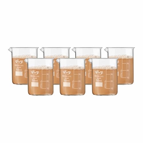Image of VVS Borosilicate Glass Beaker 50ml pack of 7 of For School College, Lab Laboratry and professional use