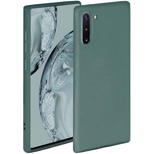 ONEFLOW Funda Blanda Compatible con el Samsung Galaxy Note10, Funda de Silicona con Borde Elevado para protección de Pantalla, Doble Capa, Funda Suave para teléfono, Color petróleo Mate