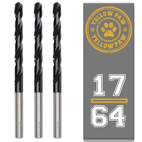 17/64 Inch Drill Bit (3 Pack) Industrial Grade M35 Cobalt Titanium Aluminum Nitrite - 17/64 Diameter & Total Length of 3-1/2 with Working Length of 2-1/4 Easily Drill Into Metal Steel & Aluminum