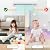 12 Pcs Plush Interlocking Carpet Tiles?Non-Toxic Foam Carpet Tiles for Toddler Baby?Machine-Washable?Anti-Slip?EVA Foam Interlocking Tiles for Floor, Nursery, Grey White Light Brown
