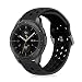 Produktbild YOOSIDE Armband für Samsung Galaxy Watch 42mm/ Galaxy Watch Active 40mm, 20mm Wasserdicht Silikon Uhrenarmband Löcher Sport Ersatzarmband mit Edelstahlschnallen (Schwarz)