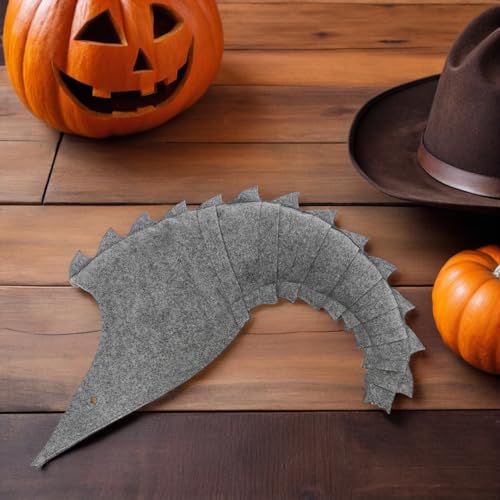 Chapeau sorcière gris polyvalent tenue Halloween confortable avec queue de rhinocéros
