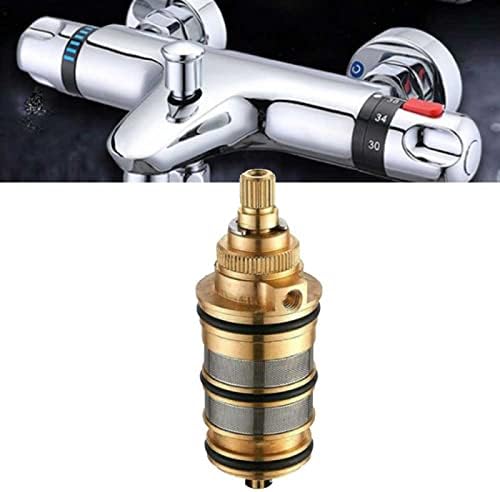 LVYXON Thermostatic Shower Cartridge Replacement, Brass Thermostatic Cartridge Bathroom Thermostatic Faucet Shower Mixer Valve Bar Repair Kits