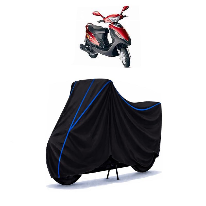 Image of Scooty Cover Water Resistant for Flyte 125 | Universal Scooter & Bike Cover | Heavy Duty UV Dust, Rain & Scratch Protection | Elastic Fit All Weather Indoor Outdoor | Black with Blue Piping