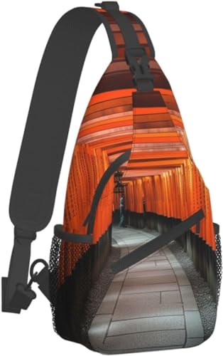 Fushimi Inari Taisha-Rucksack, Reisetasche, lässige Brusttasche, Wandern, Tagesrucksack, Crossbody-Tasche für Männer und Frauen, Siehe Abbildung, One size