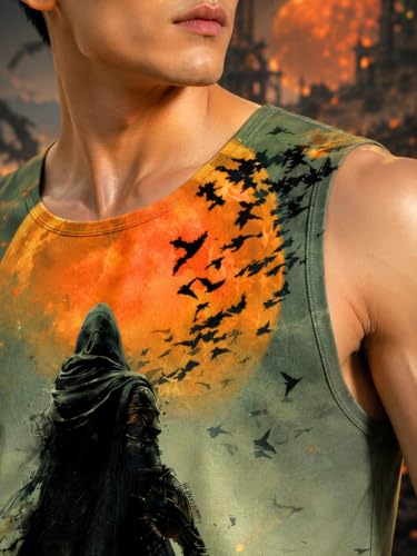 Image of BLACKSMITH Midnight Slayer Printed Sleeveless Sando Tank top Gym & Street wear for Men