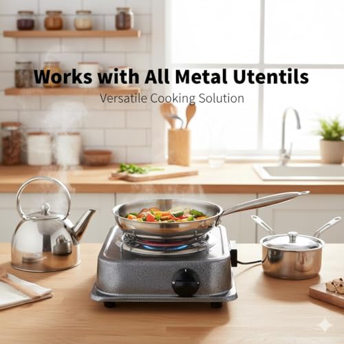 Image of Drumstone 2000W Electric Coil Cooking Heater with G-Coil Hot Plate - Heavy Duty Single Burner Electric Stove for All Metal Utensils | Portable Cooking Heater (15 Years Warranty)