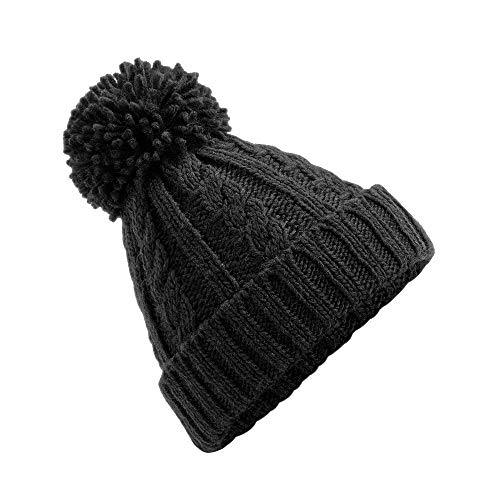 Beechfield - Cable Knit Melange Beanie - Black