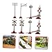 2 Sets Miniature Railroad Crossing Signs: Toy Train Accessories with Traffic Signs and Signal Lights - Model Railroad Scenery and Sand Table Decoration