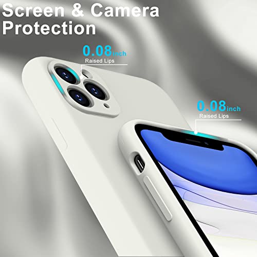 Deenakin For Iphone 11 Pro Case With Screen Protector,Enhance Camera Protection,Soft Flexible Silicone Gel Rubber Bumper Cover,Shockproof Protective Phone Case 5.8" Vintage White #TOP4