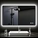 PESENXAN Badezimmer Spiegel mit Beleuchtung 100x60cm, LED Bad Spiegel mit licht, Antibeschlag, 3 Lichtfarben, Dimmbar, Rechteckig Badezimmerspiegel mit Touch-Schalter, Speicherfunktion, IP44