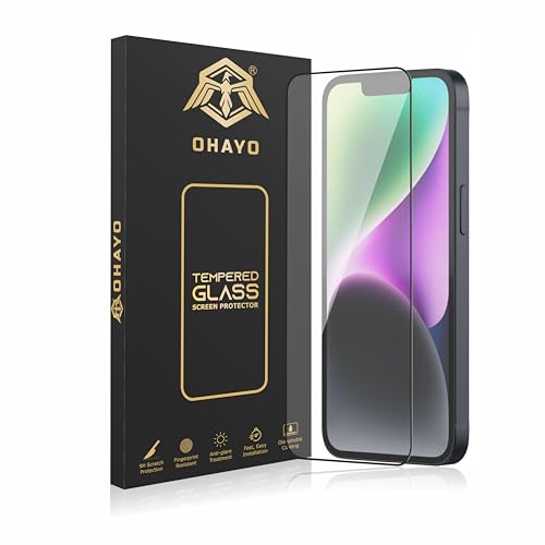 Image of OHAYO Tempered Glass Screen Protector Compatible with iPhone 14 (6.1 inch) - 9H Hardness, Bubble-Free Installation, HD Clear, Anti-Scratch, Case Friendly, Oleophobic Coating