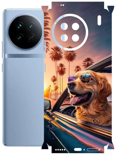 Image of AtOdds - Full Body Back Screen Guard Protector Film - Lamination Wrap Skin Sticker Compatible with VIVO X90 | Scratchproof Matte Finish (Happy Doggo)