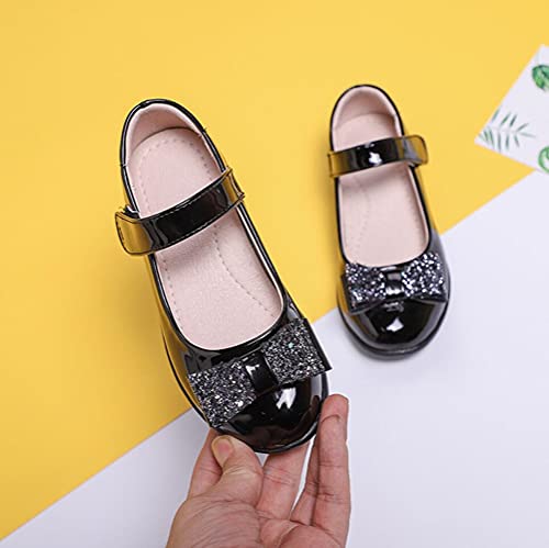 Toddler Little Girl Glitter Bow Mary Jane Ballet Flat Wedding Party Dress Shoes Black School Uniform Flats4