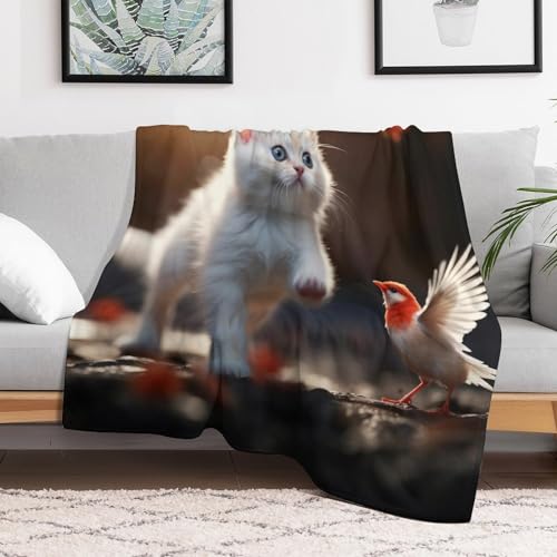 Couverture de canapé chat mignon avec finitions soignées en flanelle supérieure - 3