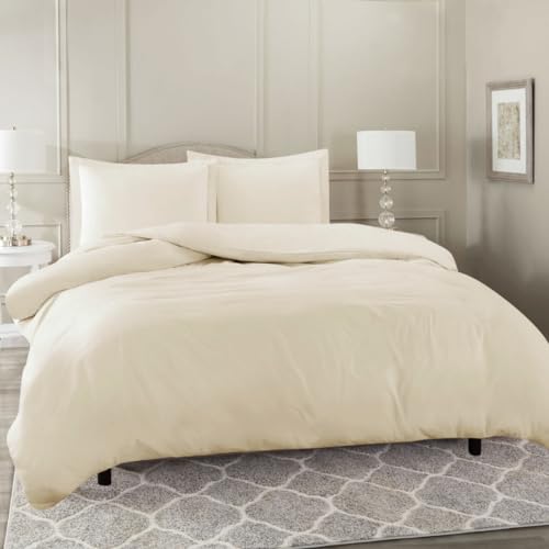 Kit Capa de Edredom King 2,50 x 2,70 400 Fios Microfibra Zíper - Duvet (Bege Palha)