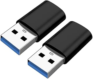 Type C to USB Adapter 2Pack Fast Charging Converter USB C to USB Adapter, USB-C Female to USB3.0 Male, Type-C Female to USB OTG Connecter for MacBook, Laptops, Wall Chargers, Power Banks (2, Black)