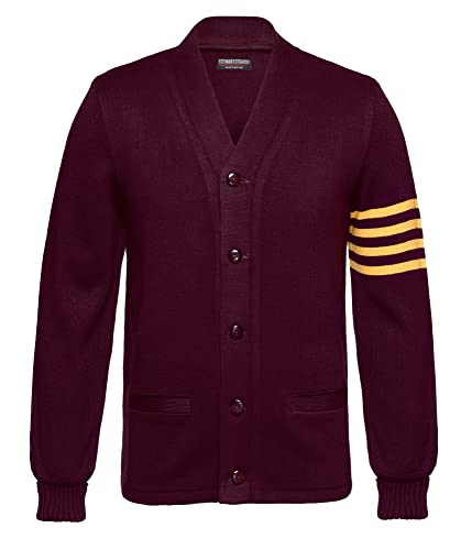 Image of Stewart & Strauss Cardigan Varsity Letter Sweater | American style button front letter sweater knit since 1977, heavyweight and ready for chenille letters and patches