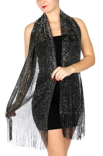 SERENITA Evening Shawl Wrap for Dress. Large Metallic Wedding Bridal Party Fishnet Soft Scarf2