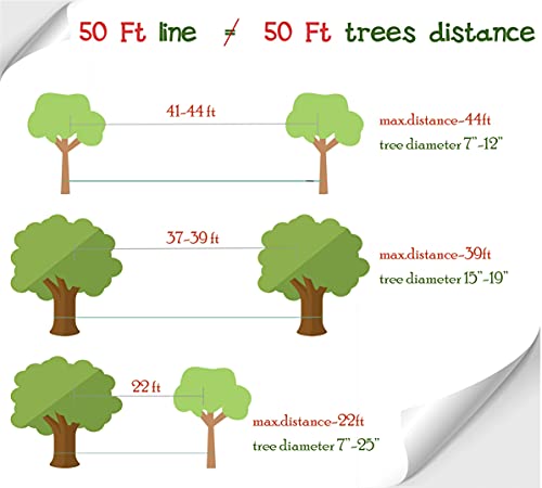 Slackline für Gleichgewichtstraining 50 ’mit Hochleistungs-Industrieratsche, Baumschutzband und Tragetasche - Slack Lines für den Garten - Ninja Slackline Support -Geschenkset für Kinder (Türkis)