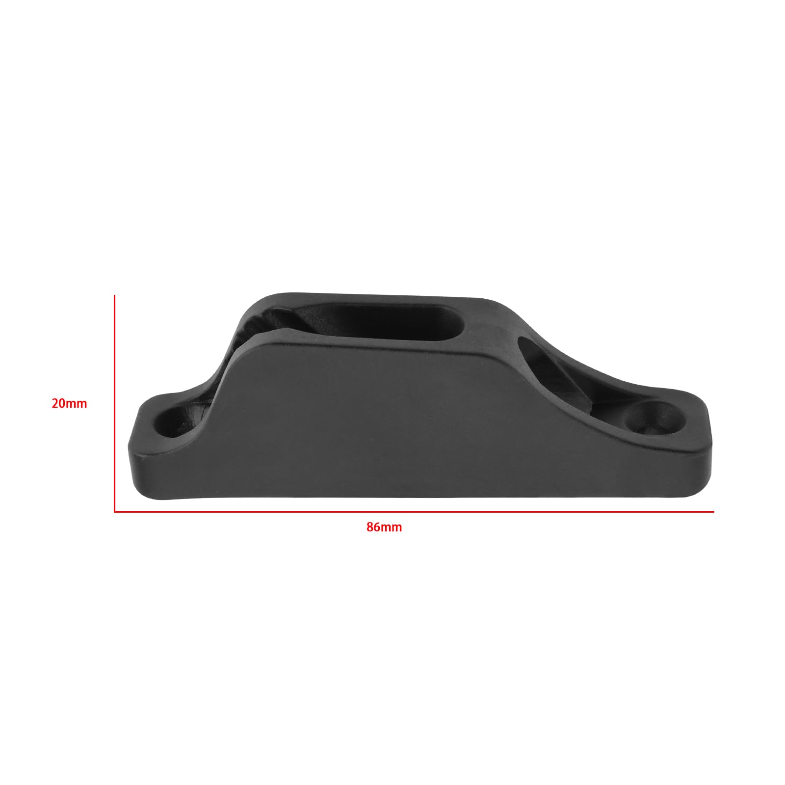4 Stück Nylon-Leitungsklemme für Kajaks Boote Seilklemmen Zubehör Seilklemme 86 X 20 Mm mit Schrauben Geeignet für Yachtboote mit 3-6 Mm Kabeln Schwarz