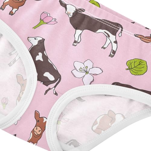 Wusikd Cow Girls' Underwear Cotton Tulip Girls Briefs Soft Toddler Underwear 3T Multi4