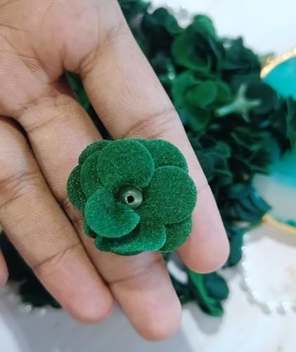 Image of VRB DecTM 50 Pcs Artificial Fabric Rose Fake Flowers Water Floating Flowers,Festival and Events, Home, Table, Bedroom, Pooja Room Decoration Items and DIY. (Green)