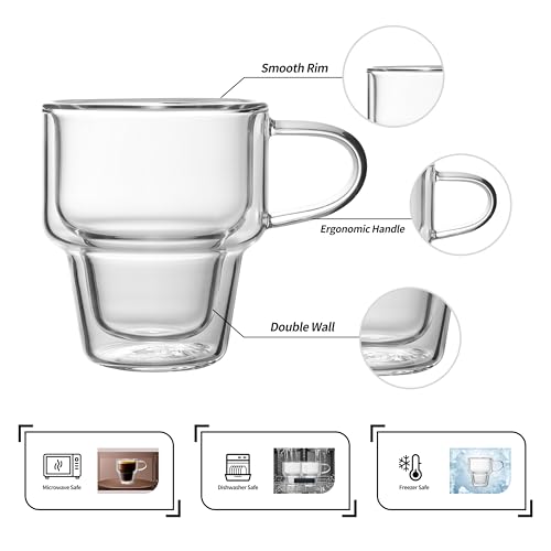 Set de 4 Mugs de Vidrio Térmico de Pared Doble 10 oz miniatura 3