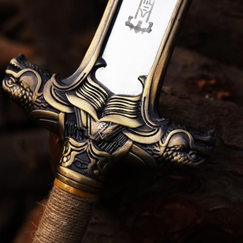 Bend D Trend 40" Handmade Medieval Broad Sword Full Tang 5160 Carbon Steel Collectible Sword with Real Leather Sheath - Barbarian Atlantean Longsword for Display, Cosplay & Collectors by Generic - Used condition - Image 7