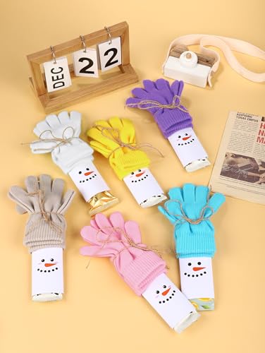 Cooraby 16 Pairs Winter Kids Warm Magic Gloves Full Fingers Stretchy Knitted Gloves for Boys or Girls3