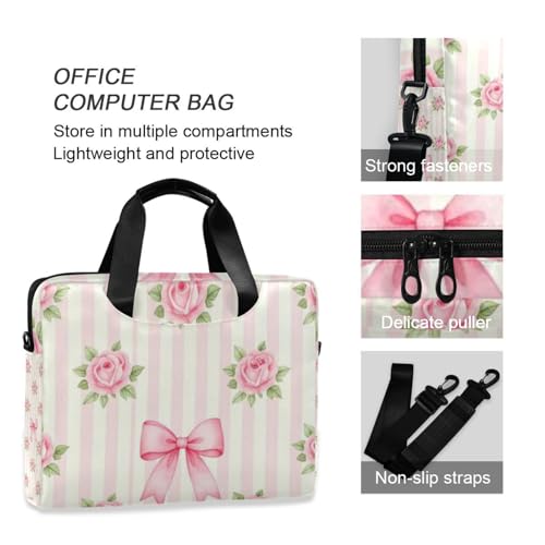 Maletín para portátil con cremallera 15.6 pulg rojo rosa miniatura 6